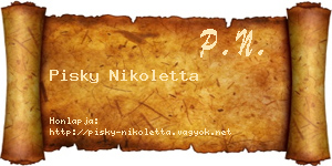 Pisky Nikoletta névjegykártya